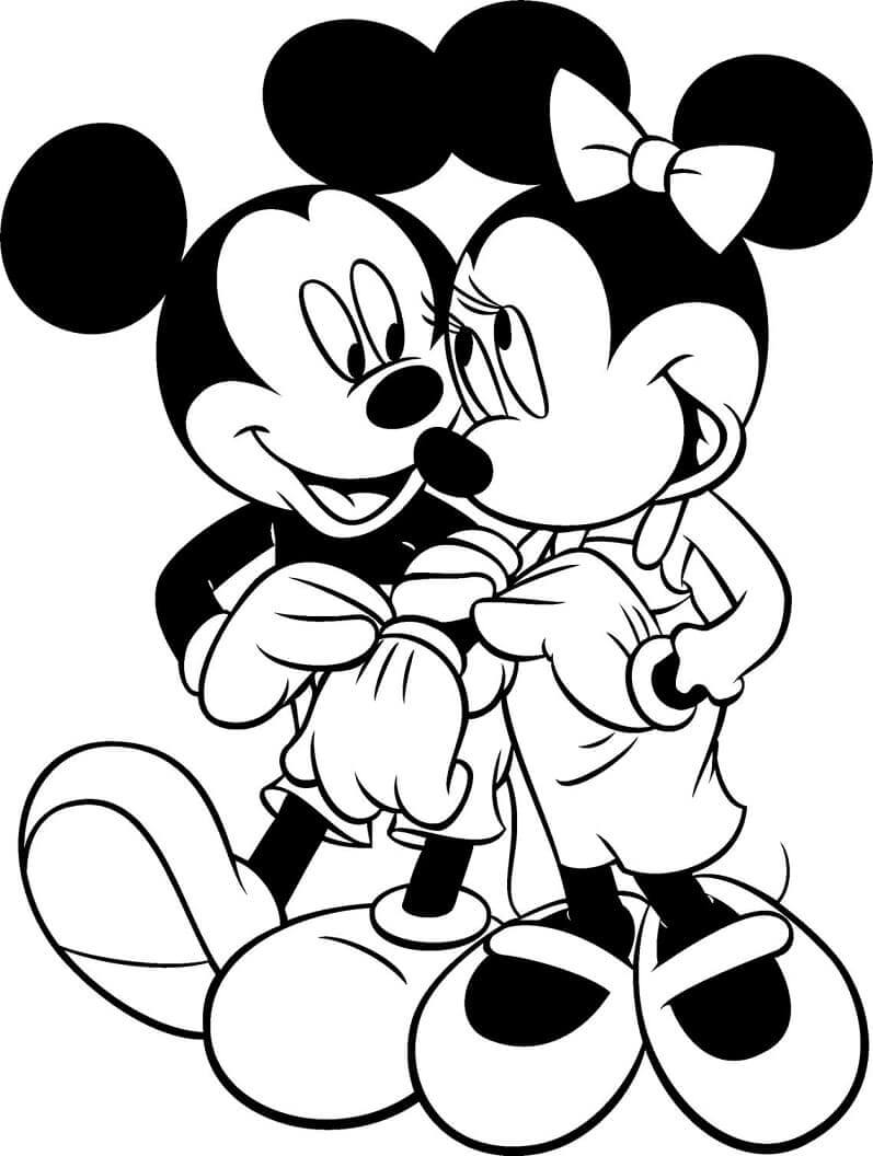 Mickey con el Ratón de Minnie