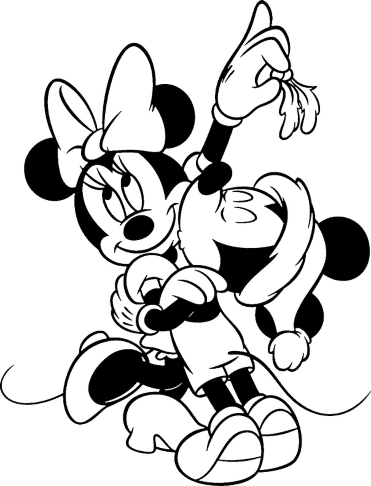 Mickey y Minnie Mouse en Navidad