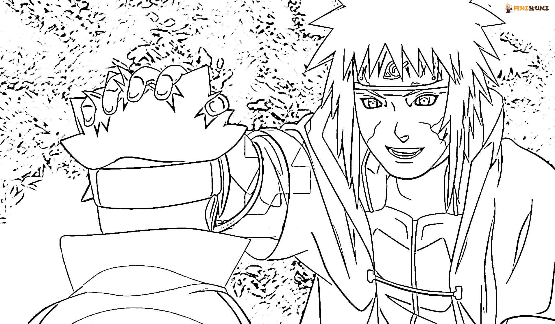 Minato con Naruto para colorear, imprimir e dibujar –