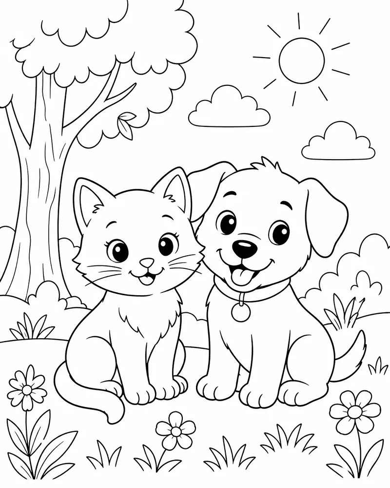 Mini Gatito Y Cachorro