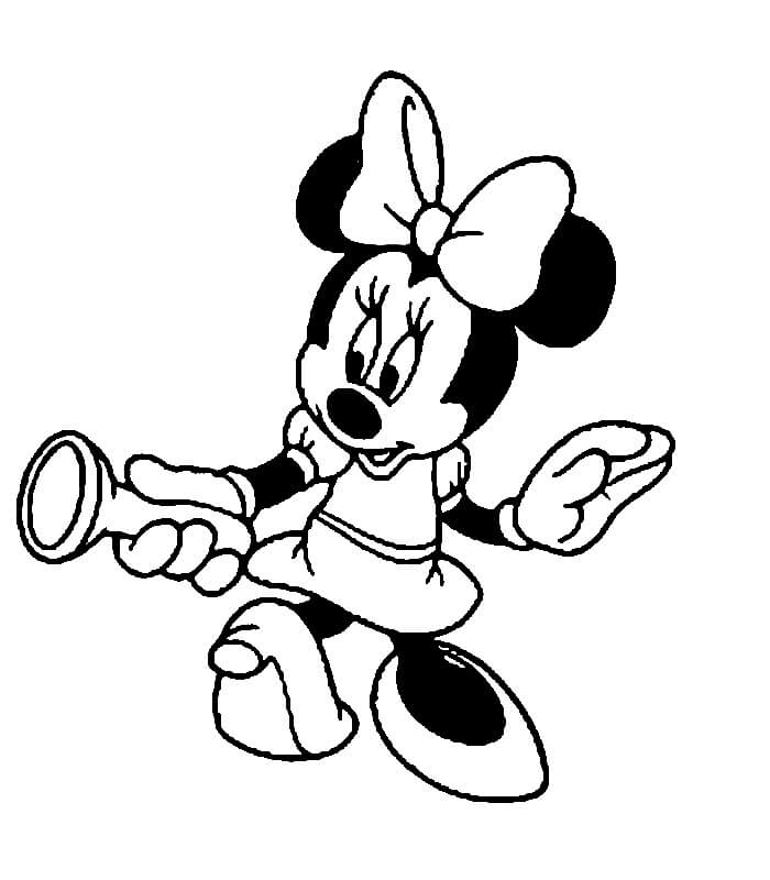 Minnie Mouse Sosteniendo una Linterna