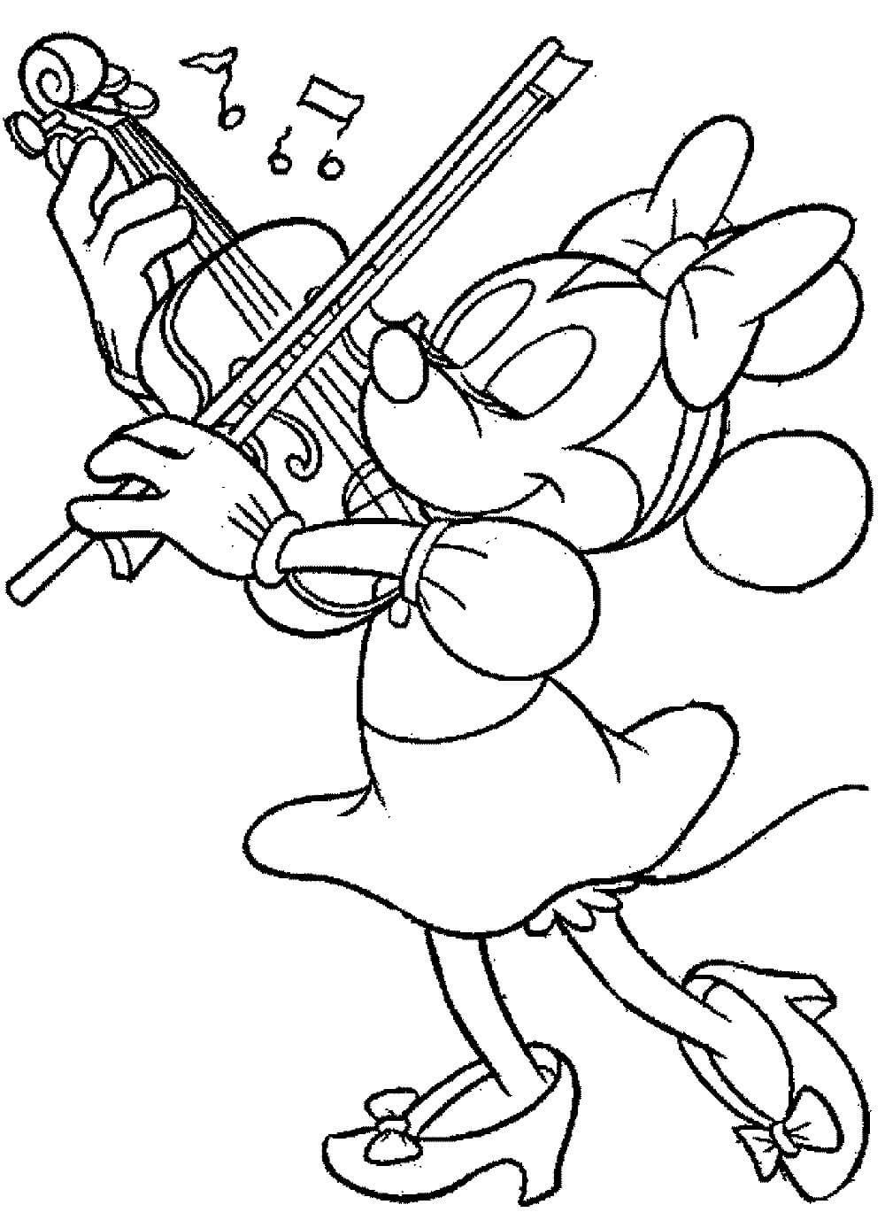 Minnie Mouse Tocando el Violín