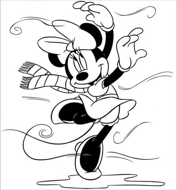 Minnie Mouse bailando en Invierno