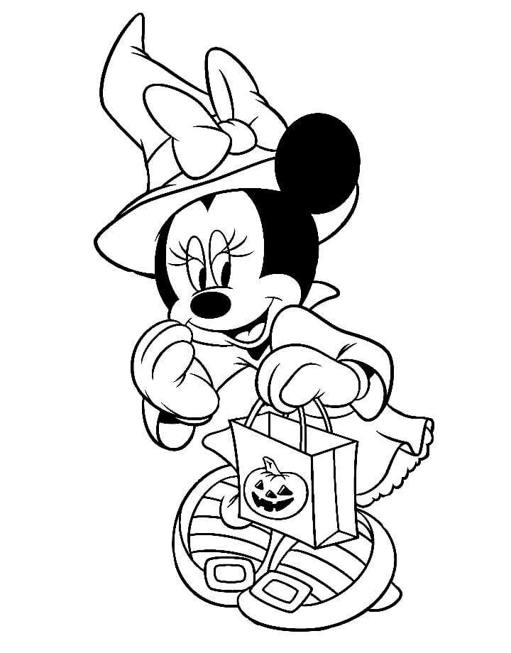 Minnie Mouse con sombrero de Bruja en Halloween