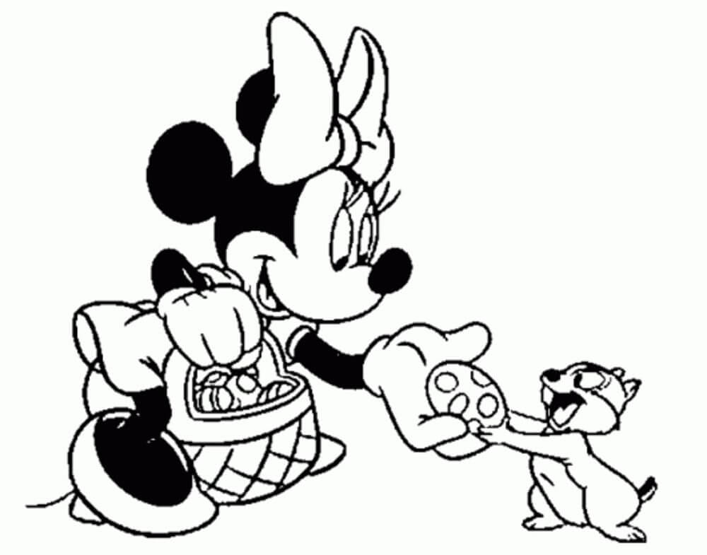 Minnie Mouse le da Comida a la Ardilla