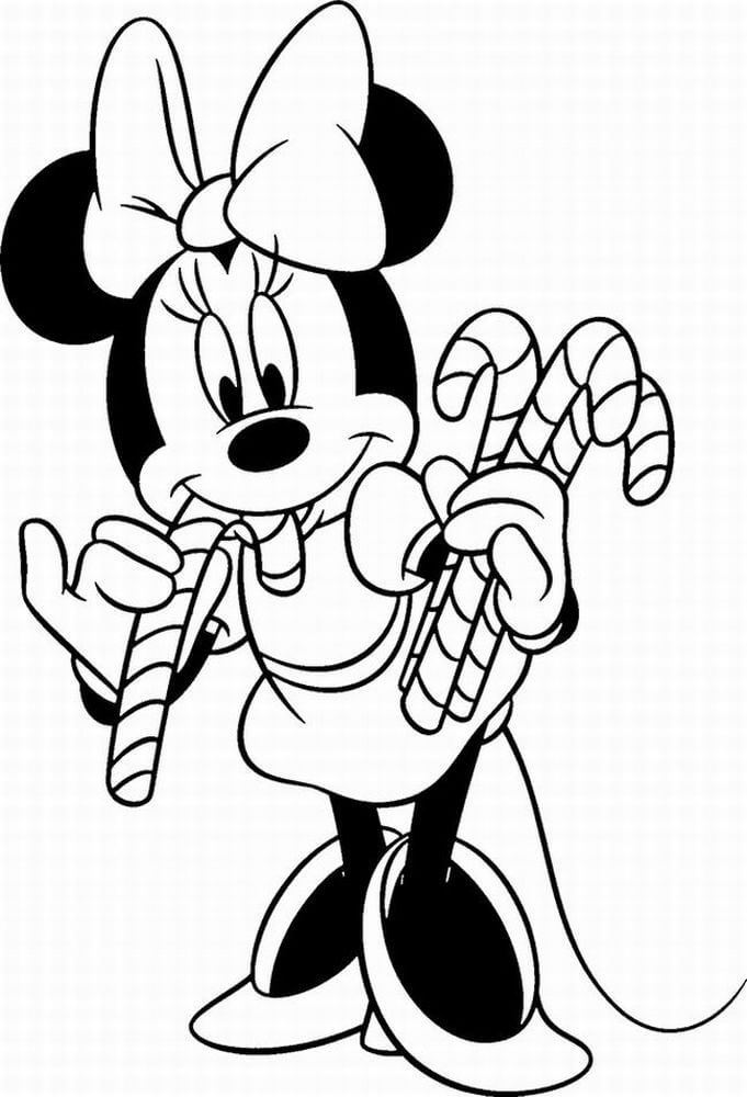 Minnie Mouse sosteniendo Caramelos