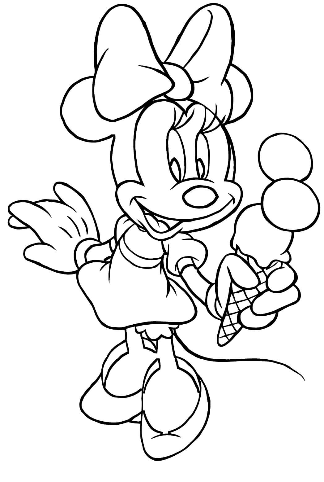 Minnie Mouse sosteniendo Helado
