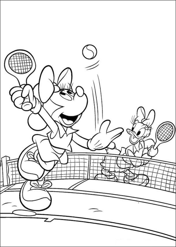 Minnie Mouse y Daisy Duck juegan al Tenis