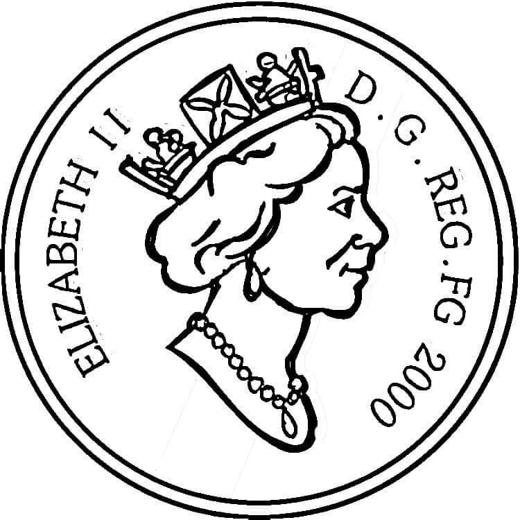 Moneda con Isabel II