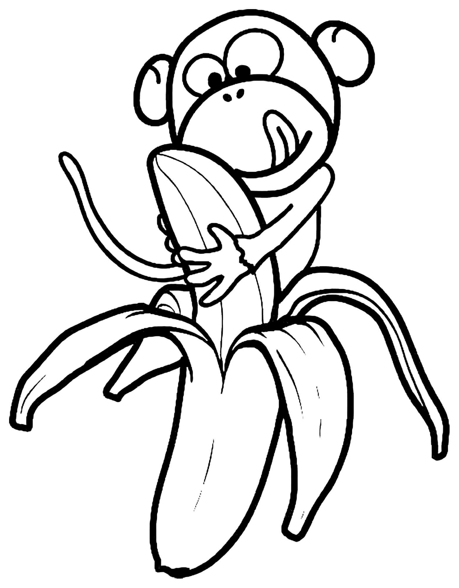 Mono Fácil Comiendo Plátano