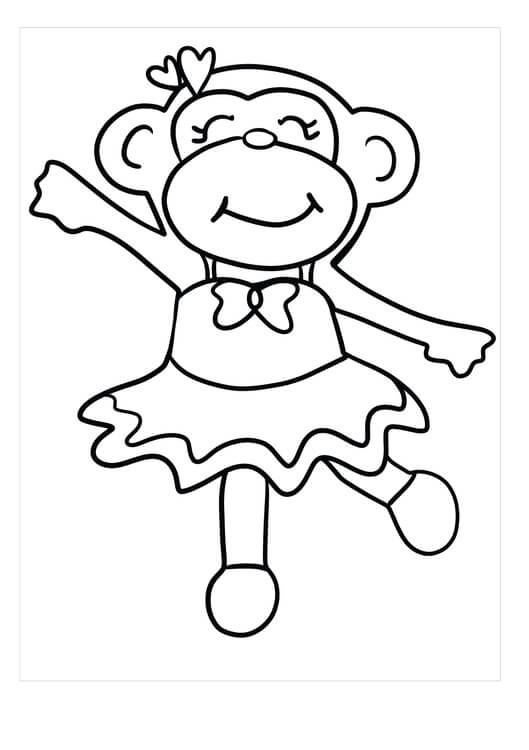 Activo Sacrificio Cubo Mono Niña para colorear, imprimir e dibujar –ColoringOnly.Com
