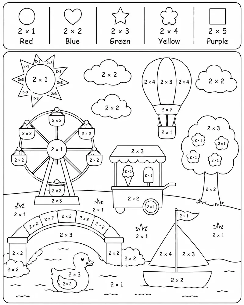 Multiplicación En El Jardín De La Escuela