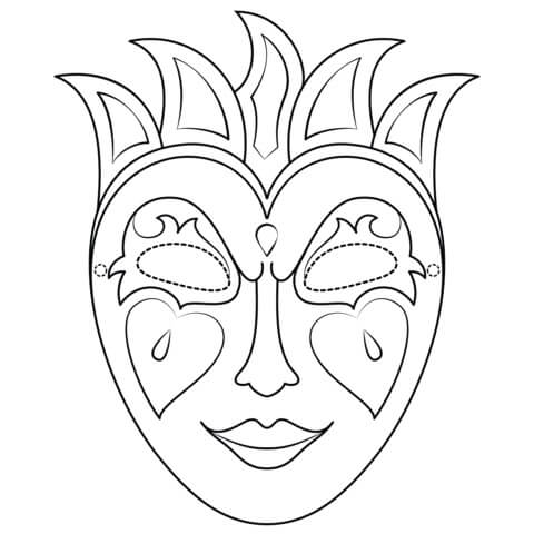 máscara de mardi gras para colorear imprimir e dibujar coloringonly com