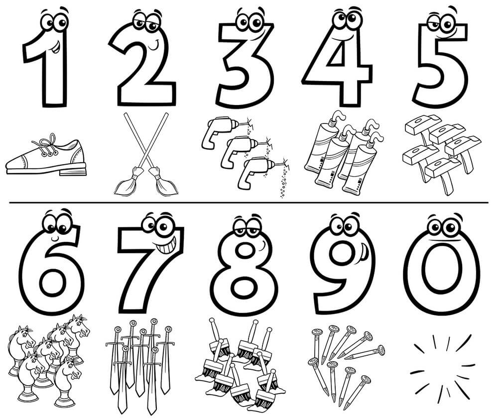 Dibujos de Números para colorear e imprimir– 