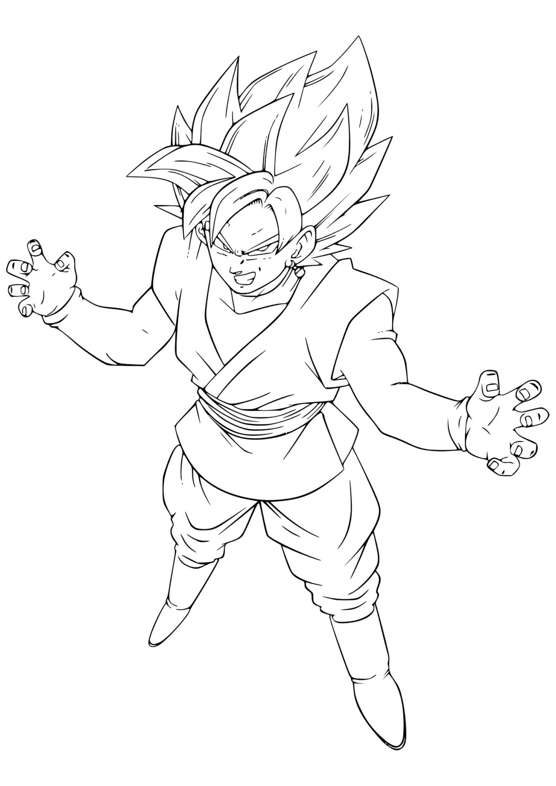Negro Goku para colorear, imprimir e dibujar –