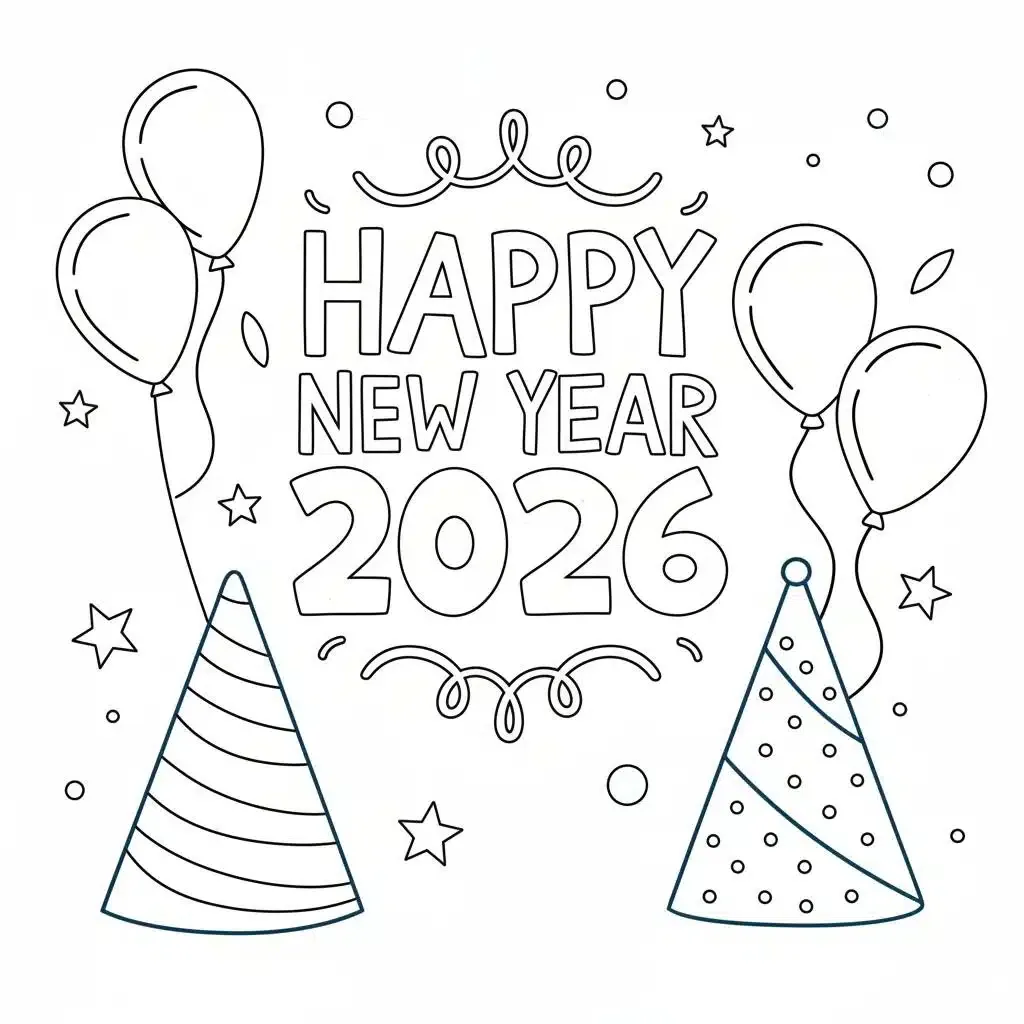 Sombrero De Fiesta Y Globos De Nochevieja 2026