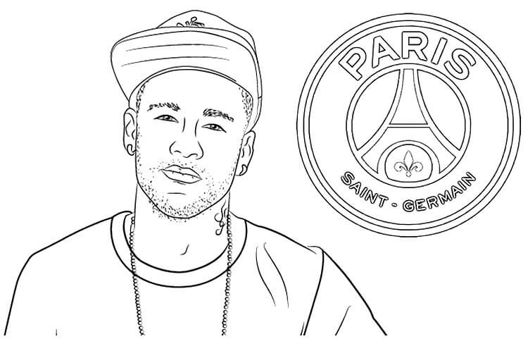 Neymar Playing Y El Logo Del Equipo Francés para colorear, imprimir e  dibujar –ColoringOnly.Com