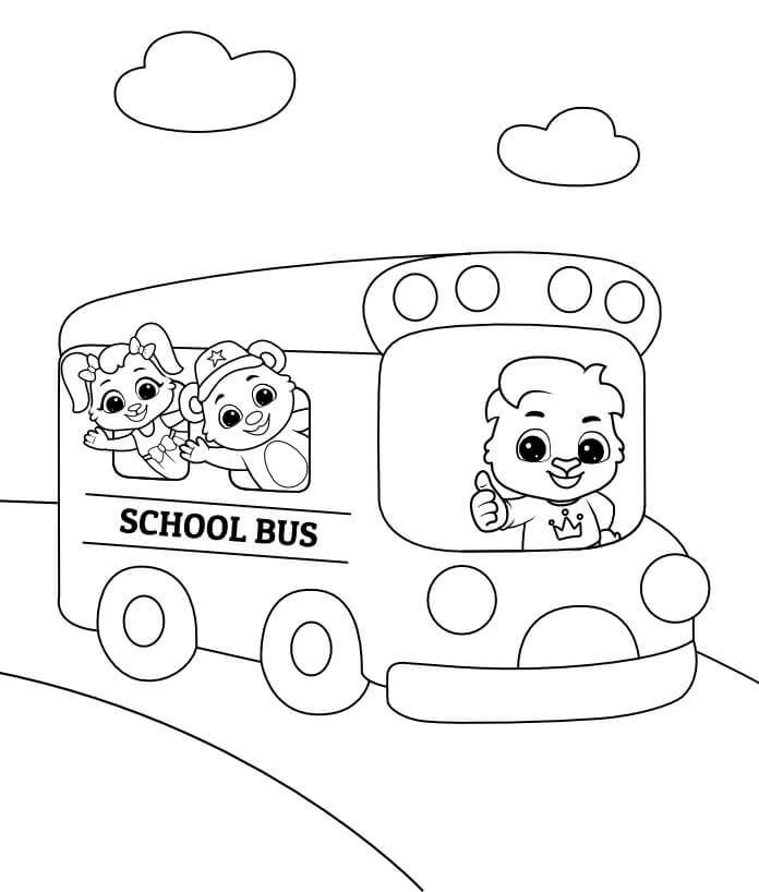 Niño Animal en Autobús Escolar