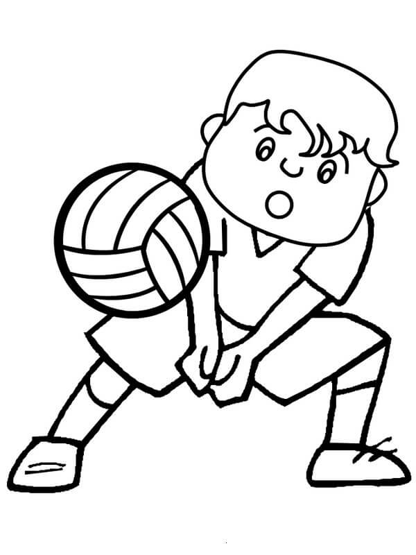 Niño, Jugar Al Voleibol