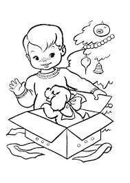 Niño y Juguetes con Caja de Regalo