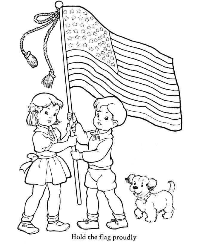 Niños Sosteniendo Banderas
