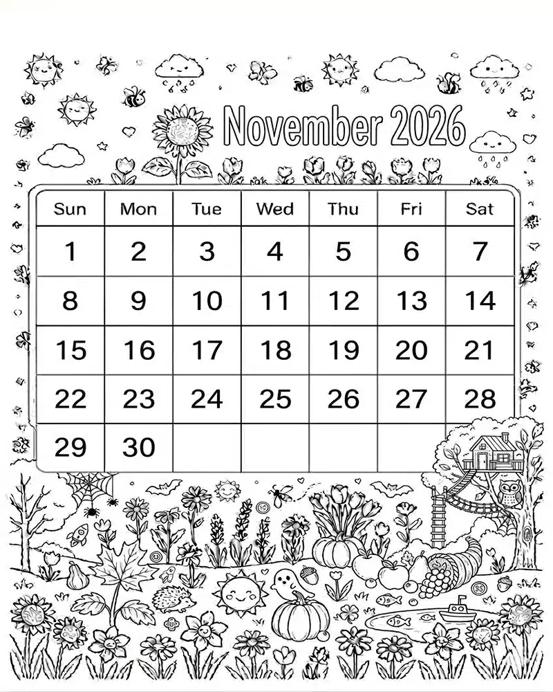 Noviembre 2026 para niños