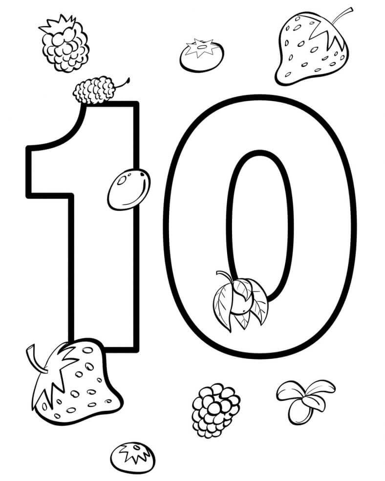 Número 10 y Frutas