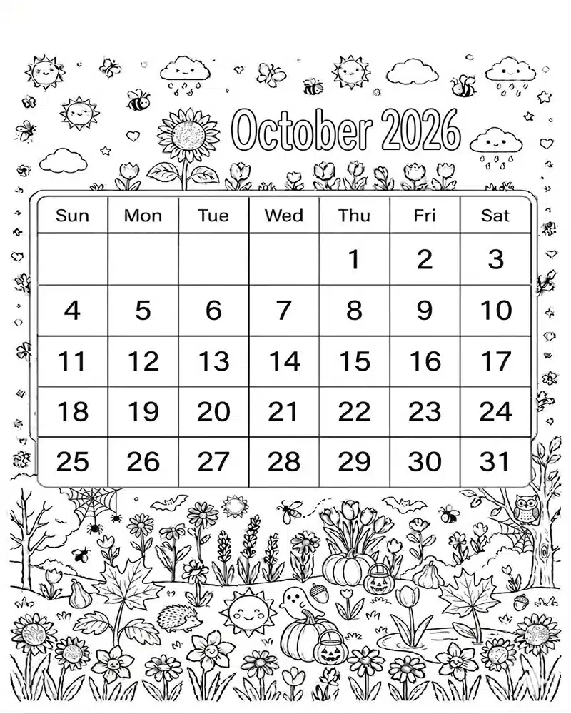 Octubre 2026 para niños