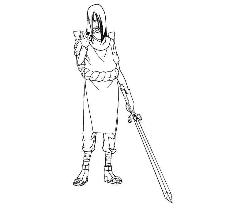 Orochimaru sosteniendo la Espada