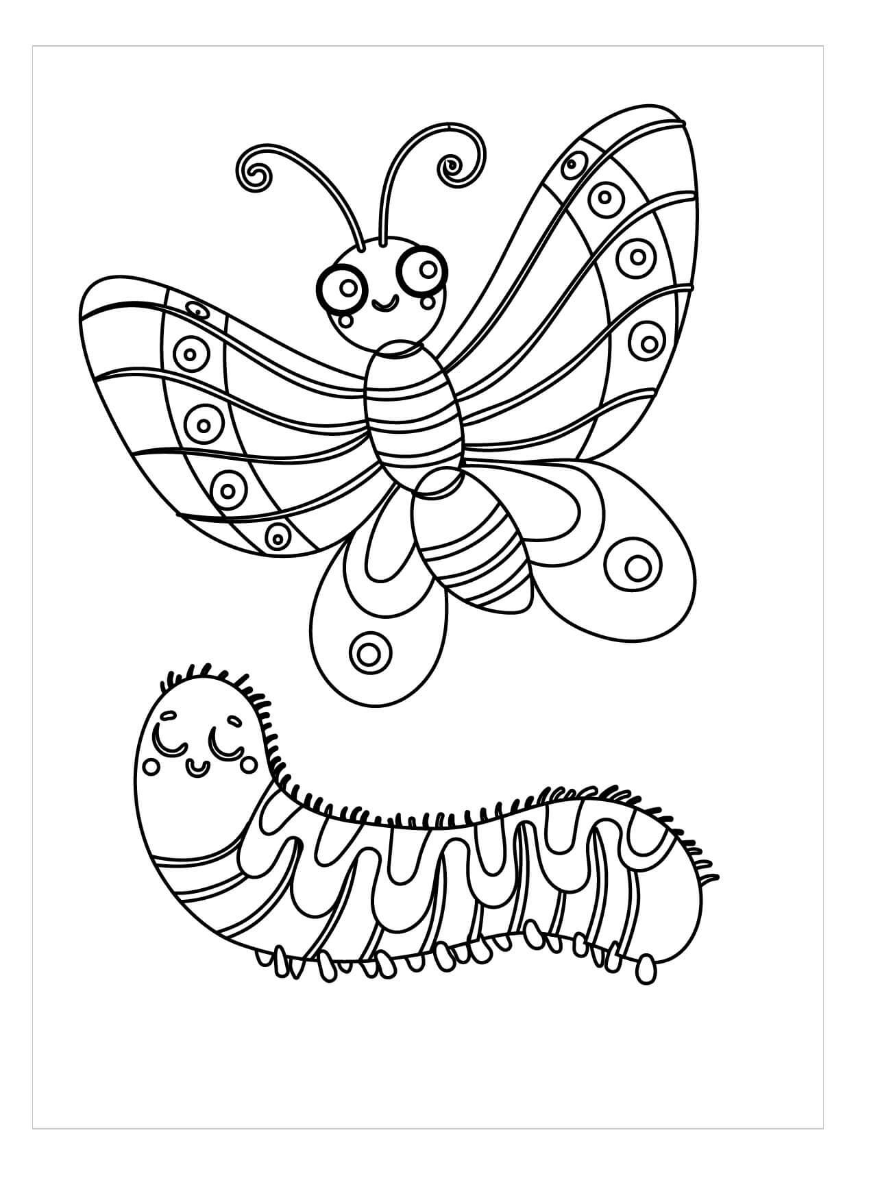 Página Para Colorear Con El Juego De Dibujo De Mariposa Para Los