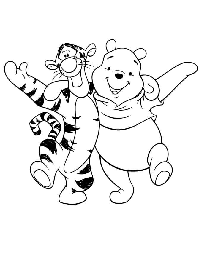 Oso Pooh y Tigger Caminando