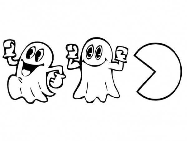 Pacman Comiendo Dos Fantasmas