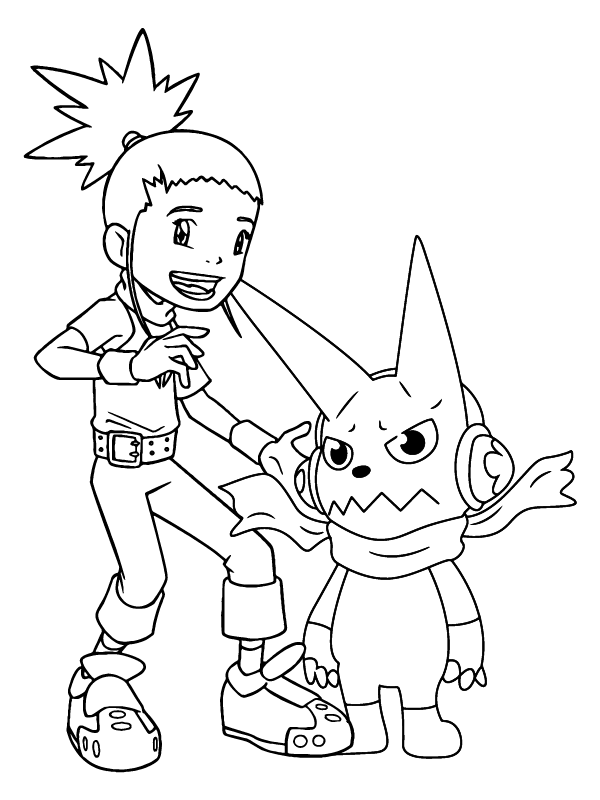 Página para Colorear de Personajes Lindos de Digimon
