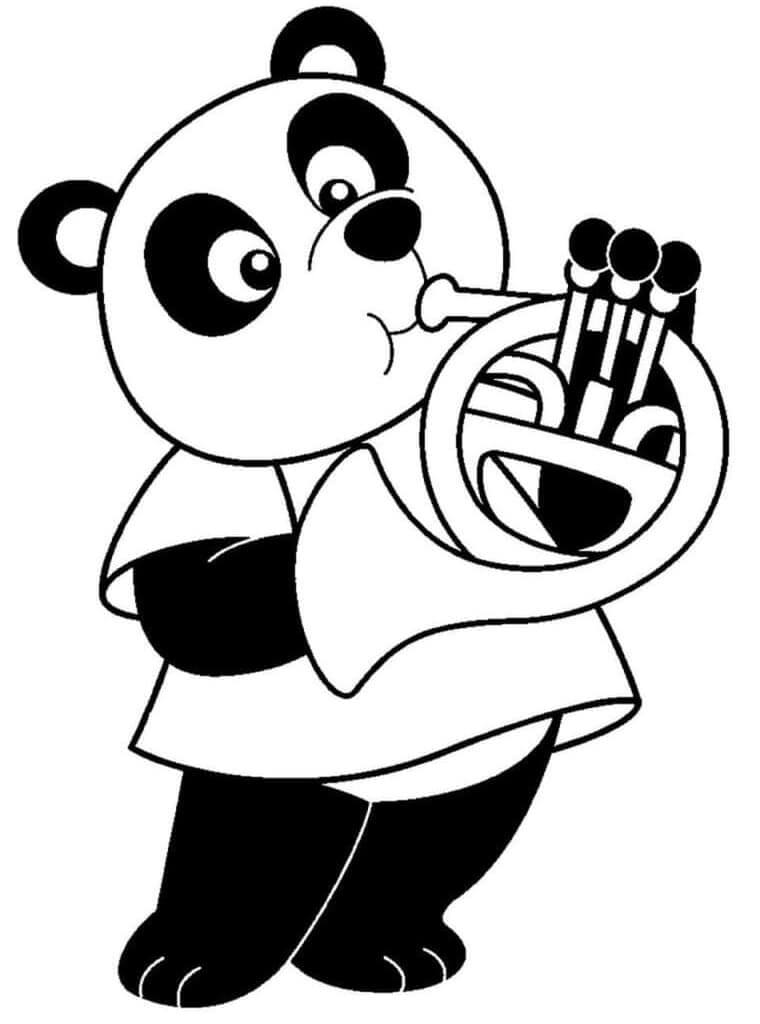 Panda Soplando Trompeta