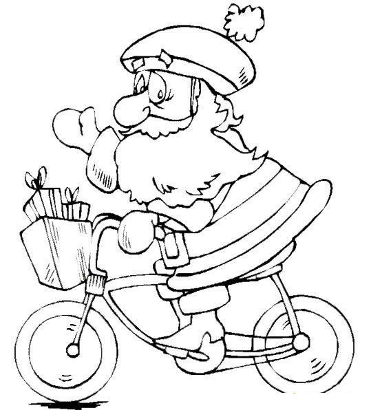 Papá Noel Monta una Bicicleta