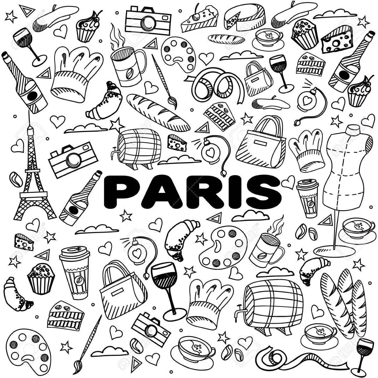 Dibujos de París para colorear e imprimir– 