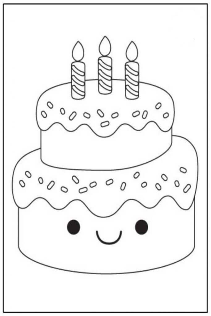 Pastel de Cumpleaños, Caricatura, Sonriente