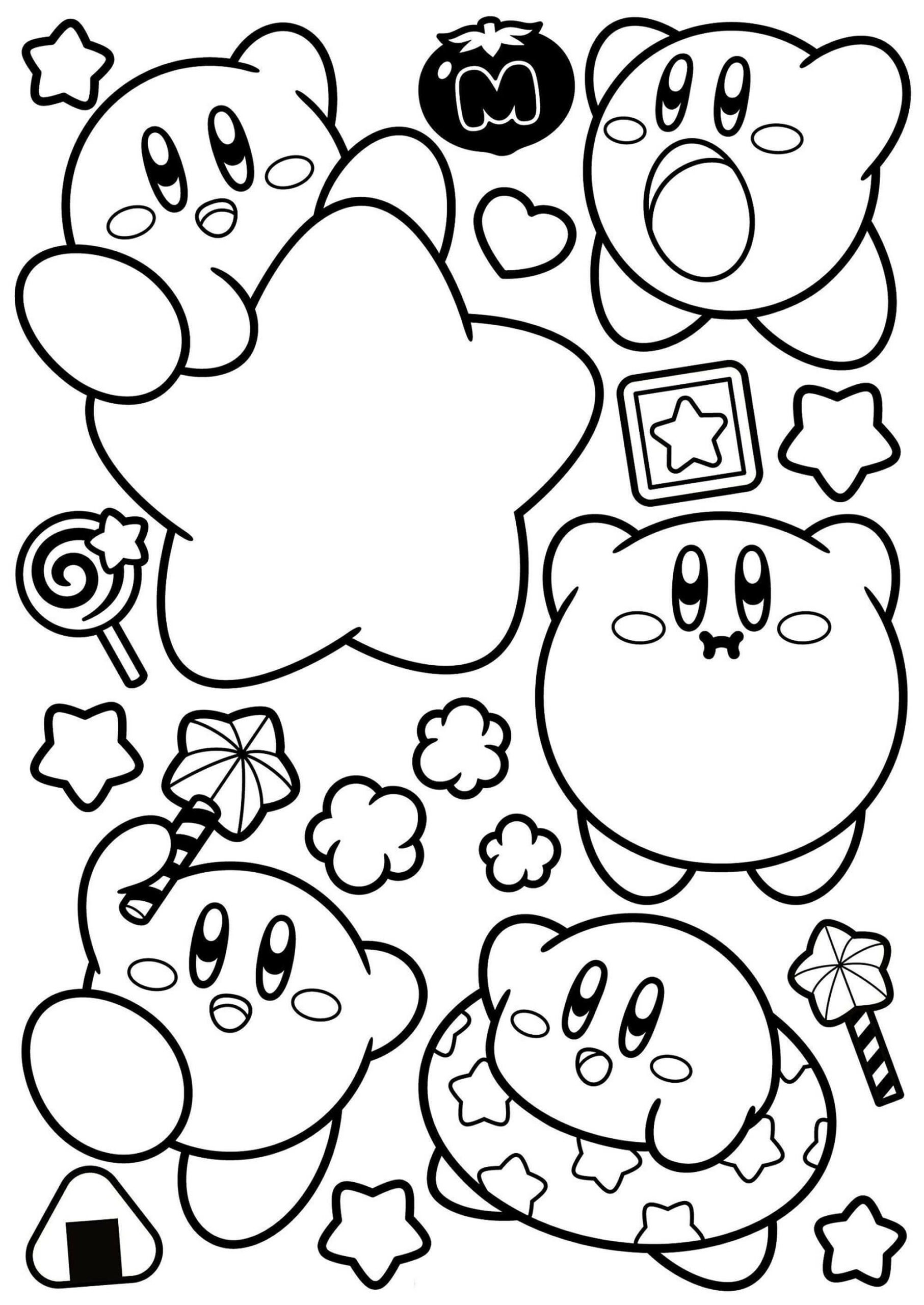 Pegatinas Kirby para colorear, imprimir e dibujar –