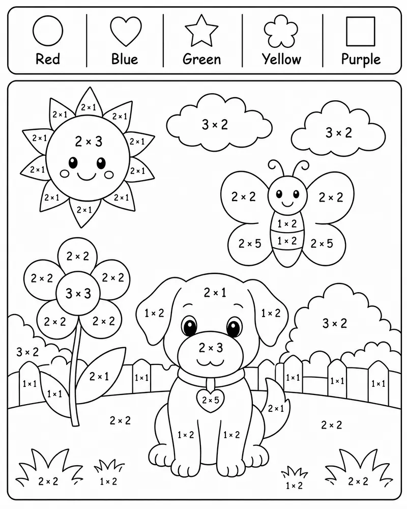 Multiplicación para colorear Páginas para colorear