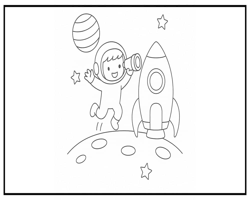 Personaje Joven Explorador Espacial