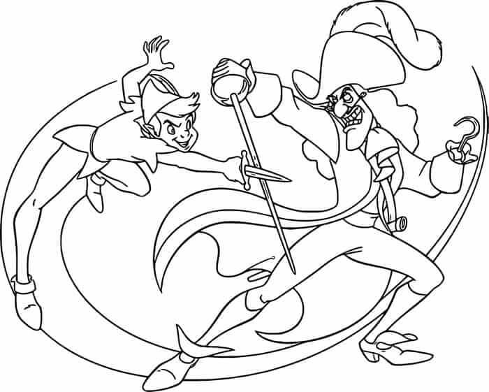 Peter Pan y el Capitán Garfio Peleando