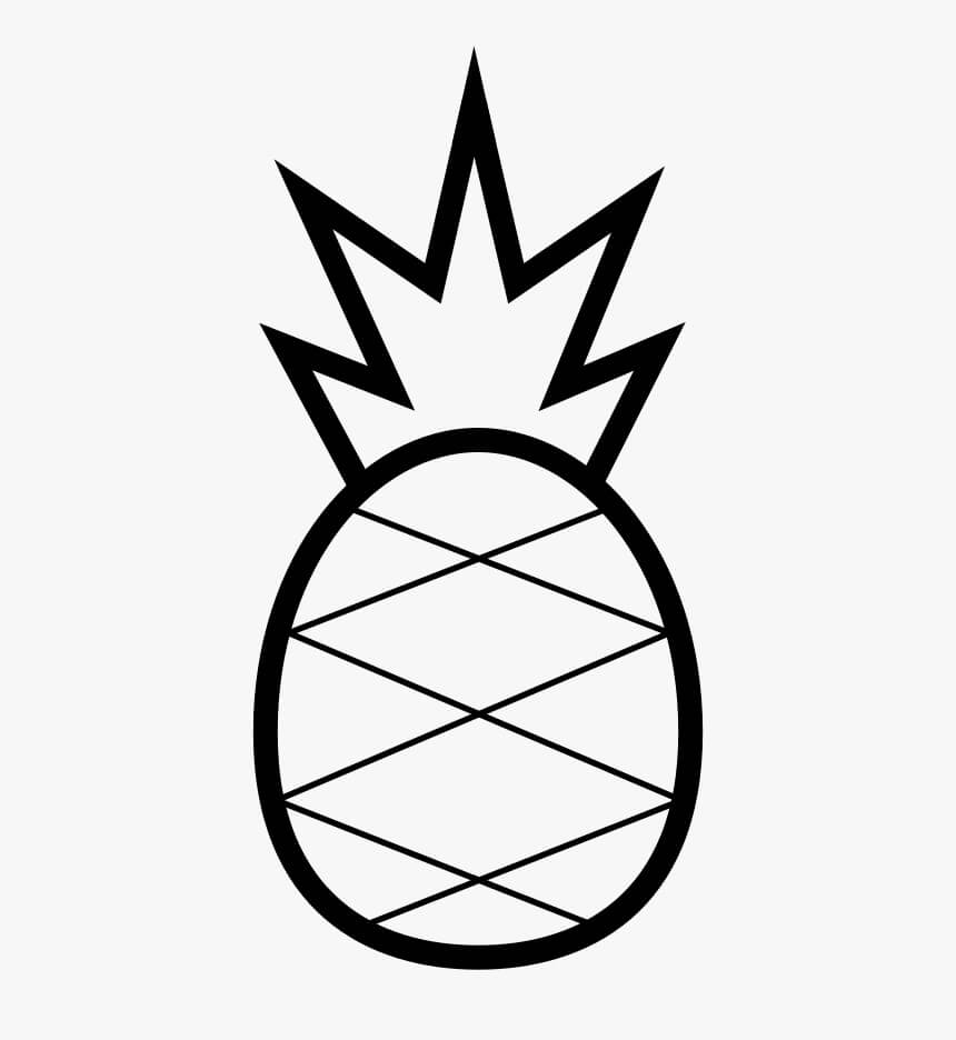 Piña Fácil para colorear, imprimir e dibujar –ColoringOnly.Com