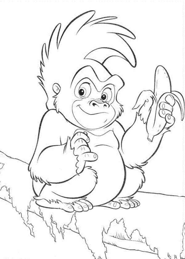 Plátano de Explotación de Gorila de Dibujos Animados
