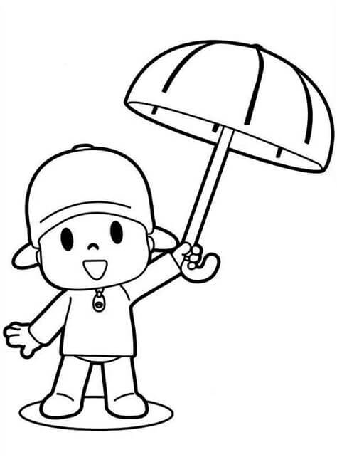 Pocoyo Holding Umbrella