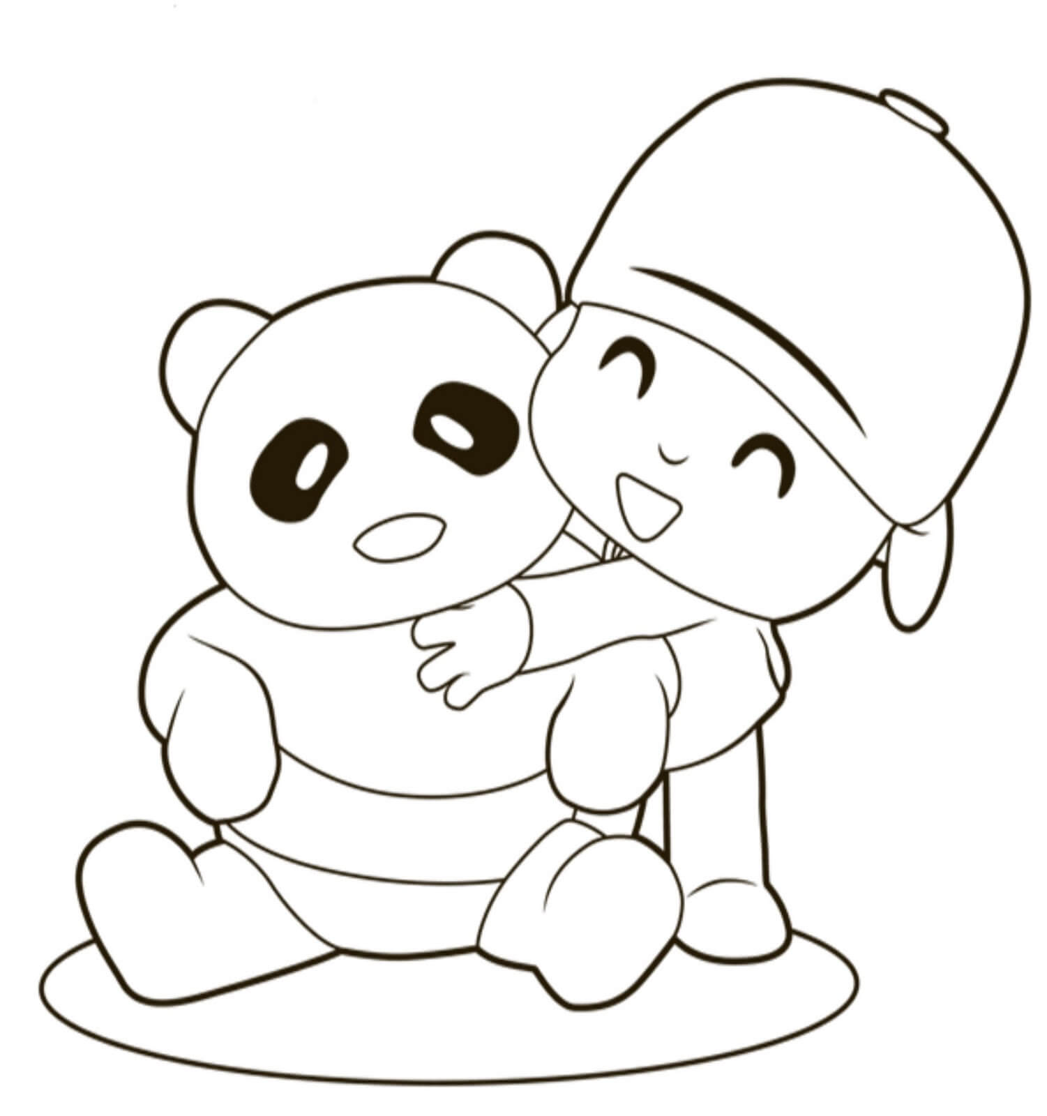 Pocoyo Hugging Panda