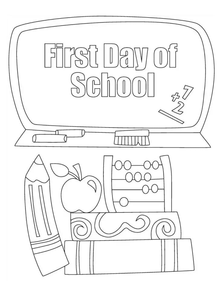 Primer Día de Escuela 2 Página para Colorear