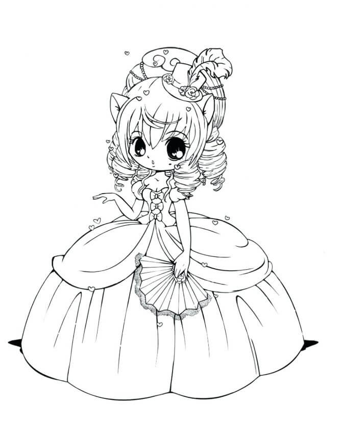  Princesa Anime para colorear, imprimir e dibujar –ColoringOnly.Com