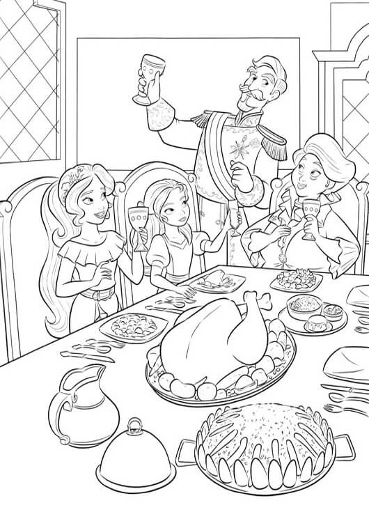 Princesa Elena y Familia Comiendo