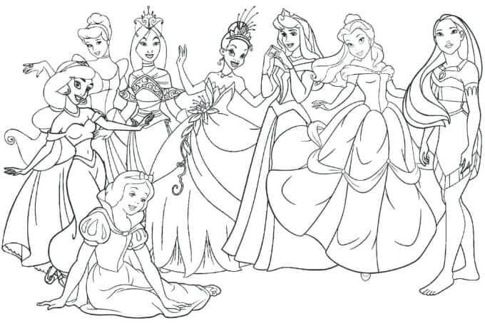  Princesa de Disney para colorear, imprimir e dibujar –ColoringOnly.Com