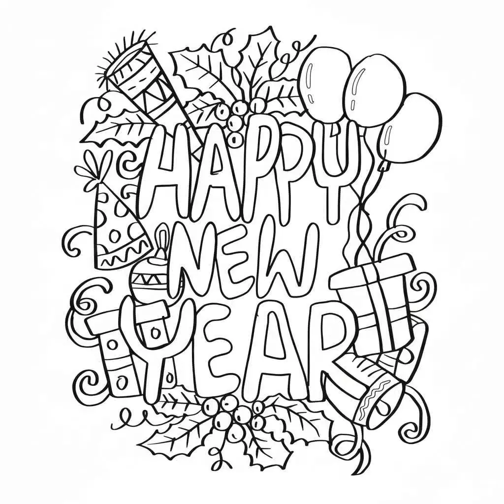 Imprimible Feliz Año Nuevo 2026